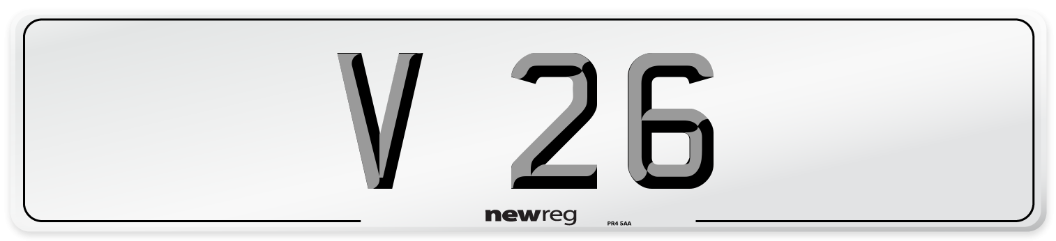 V 26 Number Plate from New Reg